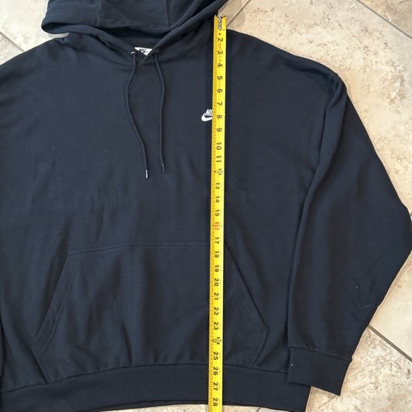 Nike Club FT Oversized Pullover Hoodie Mens Medium Black Sportswear HJ1816-010 - Picture 5 of 8